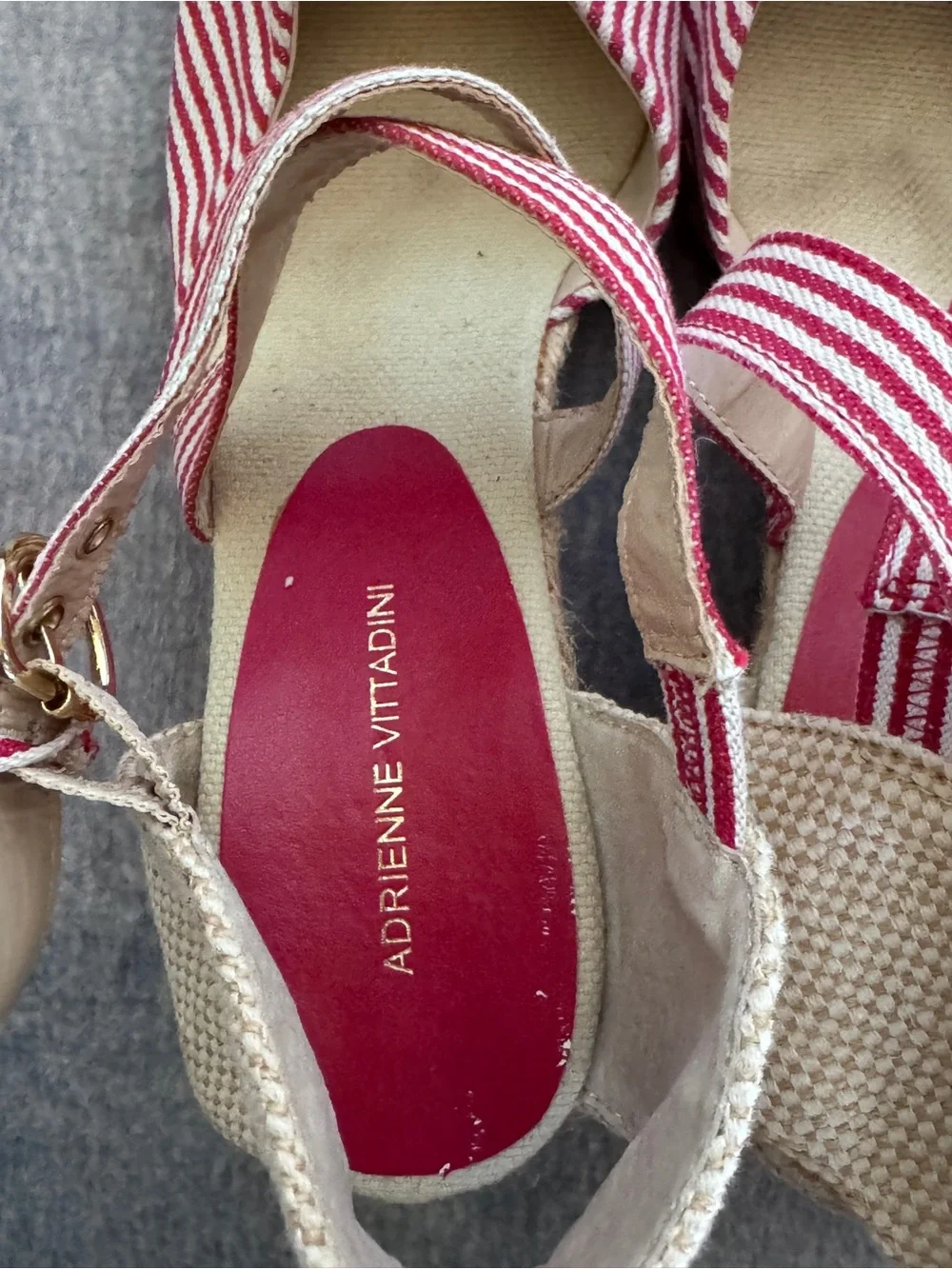 Adrienne Vittadini Coastal Grandma Ankle Strap Espadrille Wedges Sz 9